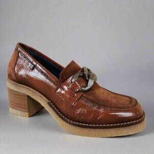 NEW FLUCHOS women's oprah high heel loafers in cuero